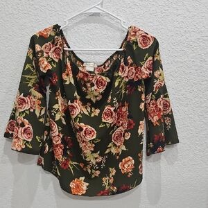 Floral Green Women's Top